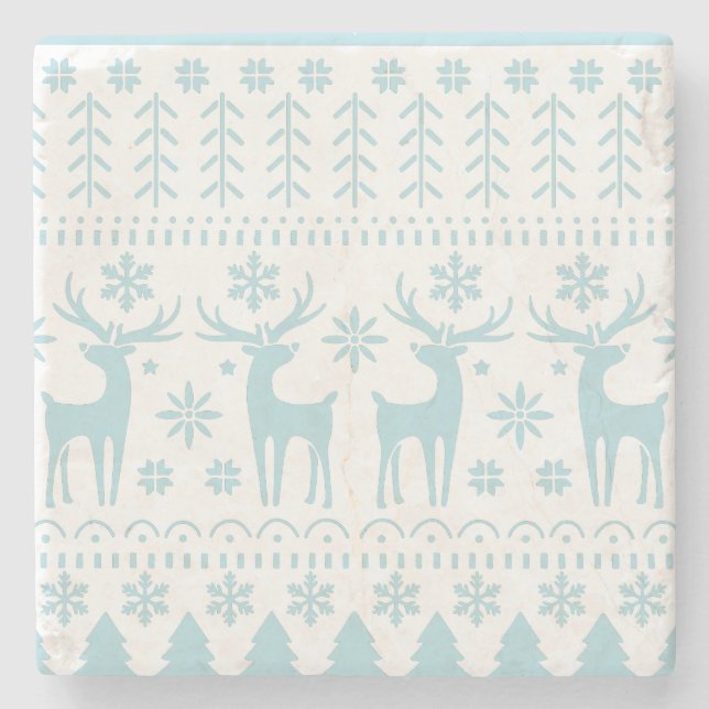 Porta-copo De Pedra Tema de inverno da Arte Popular do Ártico (Frente)