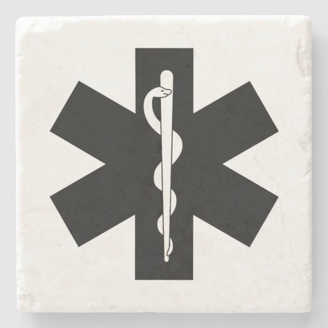 Porta-copo De Pedra Tema do EMS (Frente)