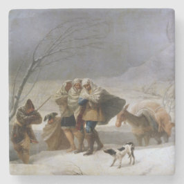 Porta-copo De Pedra Tempestade de neve no inverno (por Francisco Goya)