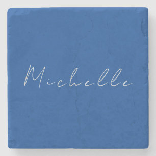 Porta-copo De Pedra Tendência Minimalista Moderna Azul manuscrito