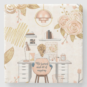 Porta-copo De Pedra Tenha Medo E Faça De Qualquer Forma