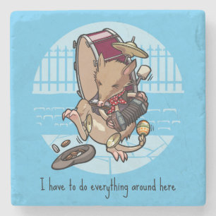 Porta-copo De Pedra Tenho Que Fazer Tudo Aqui Uma Banda