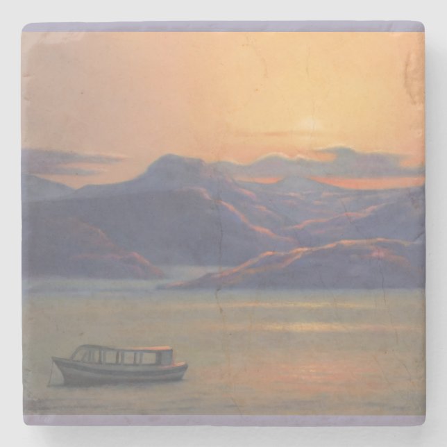 Porta-copo De Pedra "Terra da Porta copos Marble dos Antigos" (Frente)