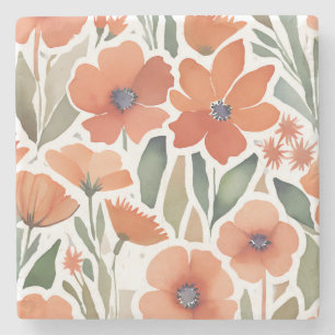 Porta-copo De Pedra Terracotta Wildflower Rustic Boho Drink Acessório