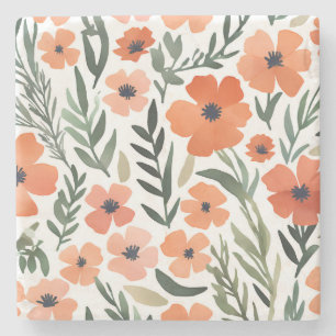 Porta-copo De Pedra Terracotta Wildflower Rustic Boho Drink Acessório