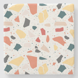 Porta-copo De Pedra Terrazzo Pattern