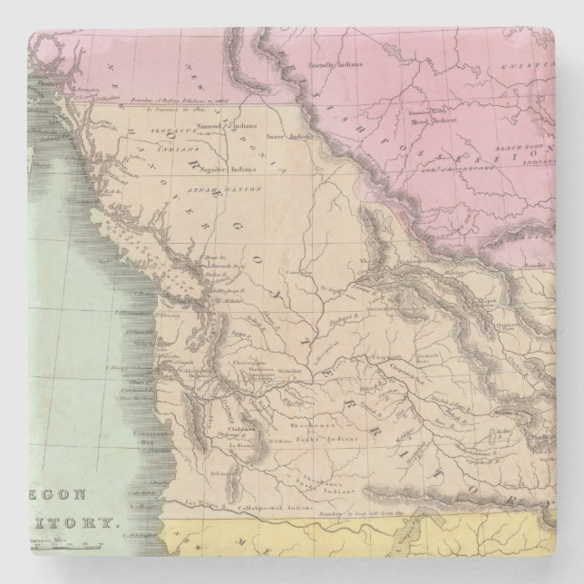 Porta-copo De Pedra Território de Oregon (Frente)