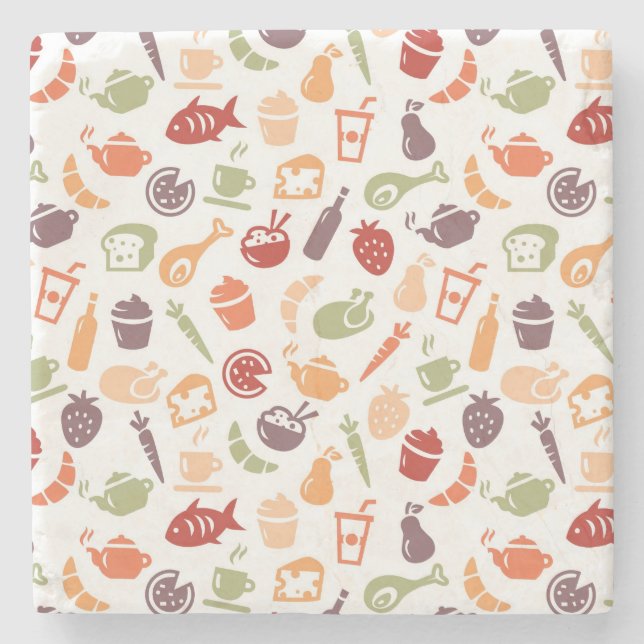 Porta-copo De Pedra Teste padrão 2 da comida (Frente)