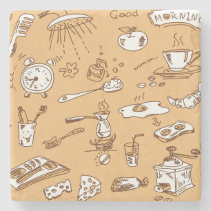 Porta-copo De Pedra Teste padrão 2 do pequeno almoço