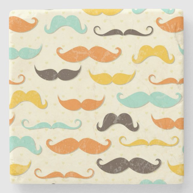 Porta-copo De Pedra Teste padrão 3 do bigode (Frente)