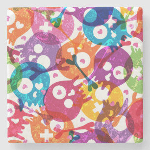 Porta-copo De Pedra Teste padrão 3 dos crânios