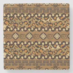 Porta-copo De Pedra Teste padrão africano da pele da chita