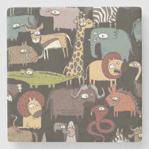 Porta-copo De Pedra Teste padrão africano dos animais