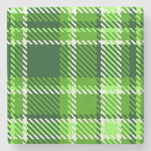 Porta-copo De Pedra Teste padrão Checkered da cor verde