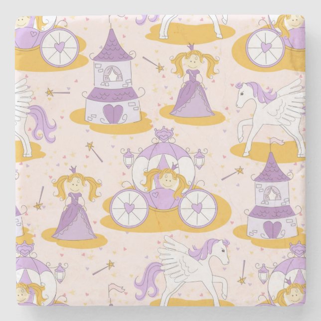 Porta-copo De Pedra teste padrão com uma princesa (Frente)