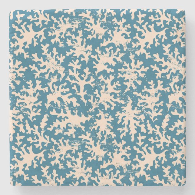 Porta-copo De Pedra Teste padrão coral bonito (Frente)