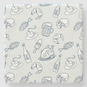 Porta-copo De Pedra Teste padrão da comida