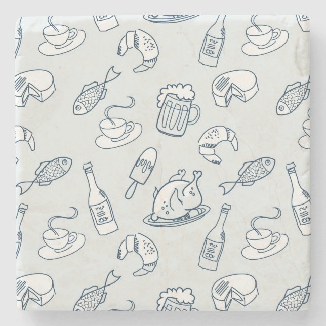 Porta-copo De Pedra Teste padrão da comida (Frente)