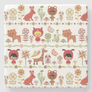 Porta-copo De Pedra Teste padrão da criança e dos animais