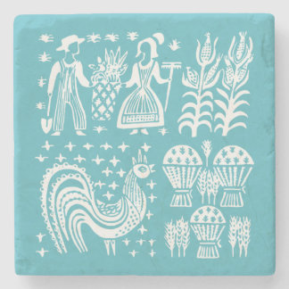Porta-copo De Pedra Teste padrão de Pyrex do vintage - Butterprint