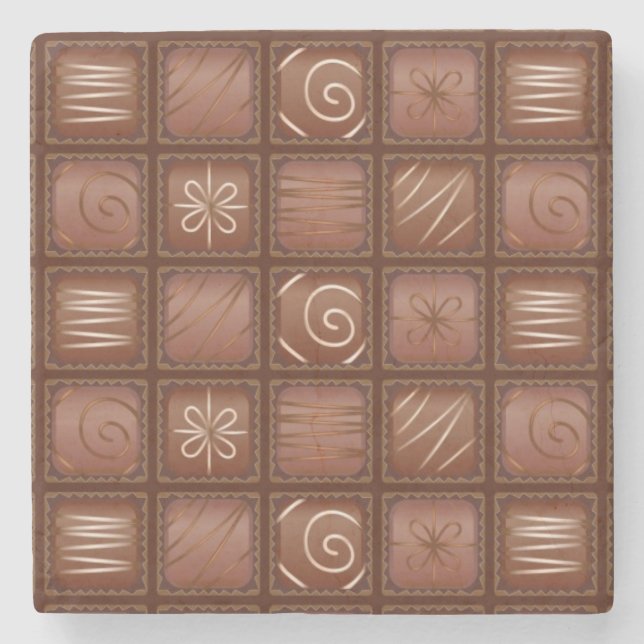 Porta-copo De Pedra Teste padrão do chocolate (Frente)