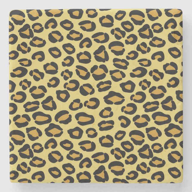 Porta-copo De Pedra Teste padrão do leopardo (Frente)