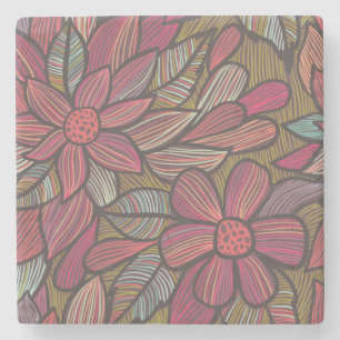 Porta-copo De Pedra Teste padrão floral 4