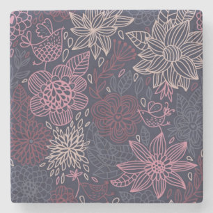 Porta-copo De Pedra Teste padrão floral 4 2