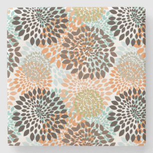 Porta-copo De Pedra Teste padrão floral 8