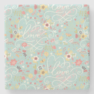 Porta-copo De Pedra Teste padrão romântico brilhante moderno