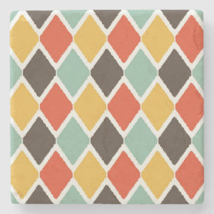 Porta-copo De Pedra Teste padrão tribal da forma do ikat moderno