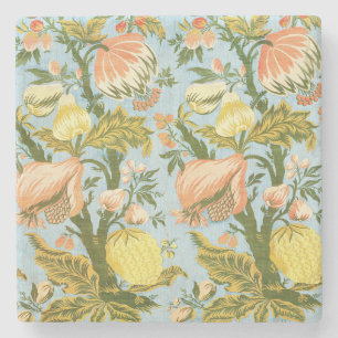 Porta-copo De Pedra Têxtil Clássico Barroco de Damasco Floral Frutado