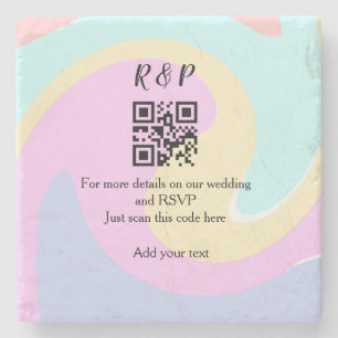 Porta-copo De Pedra Texto de adição de nome do site de casamento rsvp 