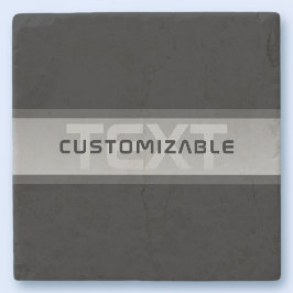 Porta-copo De Pedra Texto em Camadas Personalizável Moderno | Preto e 