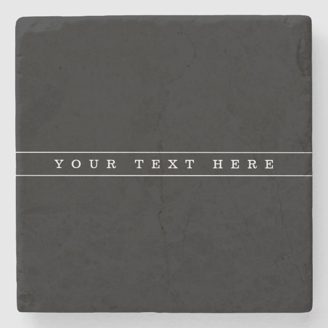 Porta-copo De Pedra Texto Simples Elegante & Listras Finas (Frente)