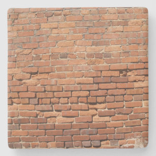 Porta-copo De Pedra Textura de parede de tijolos vermelhos, porta copo