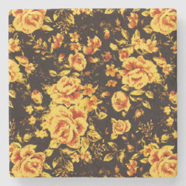 Porta-copo De Pedra textura de vidro de faísca abstrato floral