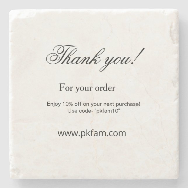 Porta-copo De Pedra Thank you for purchase pink family business detail (Frente)