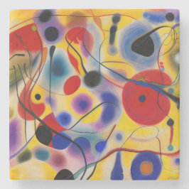 Porta-copo De Pedra The Blue 10 Abstract Meets Red 6