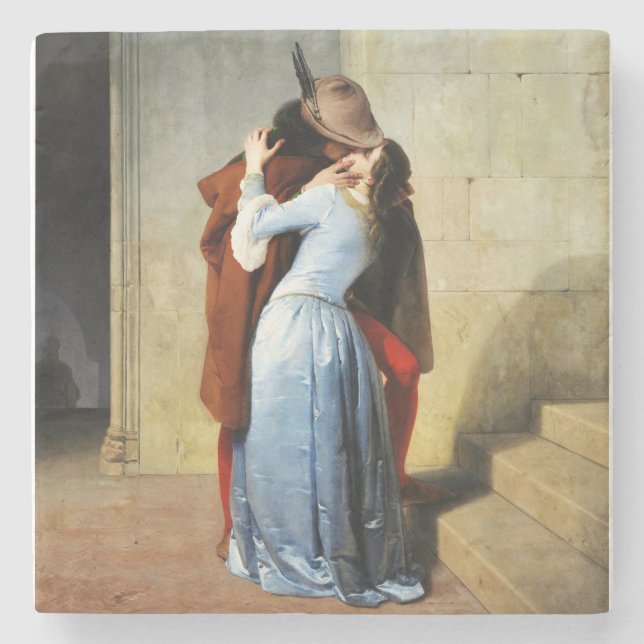 Porta-copo De Pedra The Kiss - Francesco Hayez Il Bacio  (Frente)