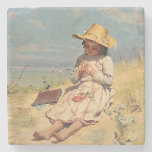 Porta-copo De Pedra The Young Botanist (por Paul Peel) (Frente)