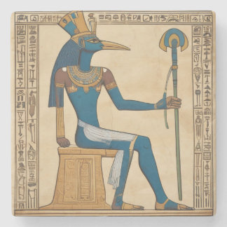 Porta-copo De Pedra Thoth, Deus Egípcio. Comprimidos Esmeraldas.