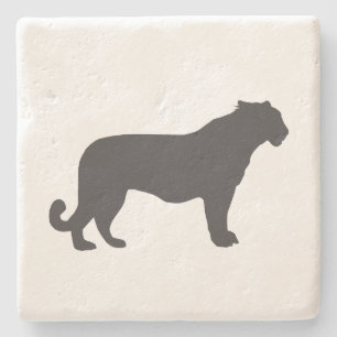 Porta-copo De Pedra Tiger Silhouette