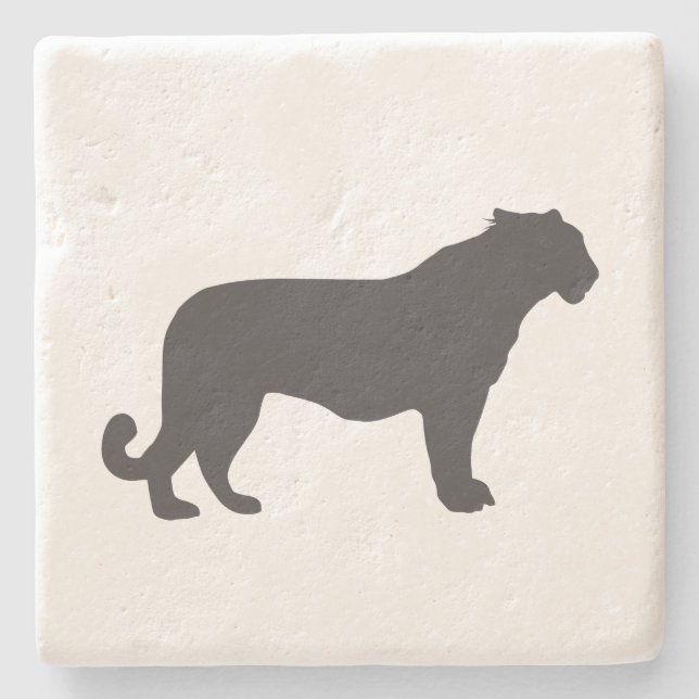Porta-copo De Pedra Tiger Silhouette (Frente)