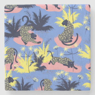 Porta-copo De Pedra Tigre geométrico, leopardo: padrão infantil.