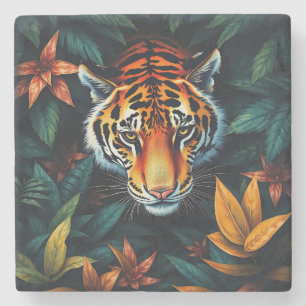 Porta-copo De Pedra “Tigre Meu” – Retrato Colorido de Tigre