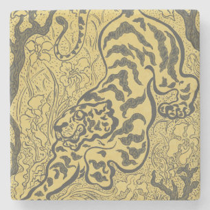 Porta-copo De Pedra Tigre na selva (animal selvagem) (por Paul Ranson)