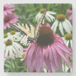 Porta-copo De Pedra Tigre Swallowtail Butterfly Fower Stone Porta copo