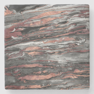 Porta-copo De Pedra Tinta rosa de ouro moderno marmorizada