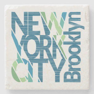 Porta-copo De Pedra Tipografia de Brooklyn New York